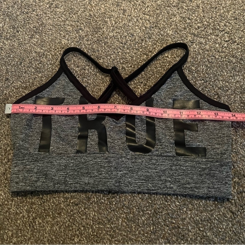 Gray Sports Bra with Black Lettering (True) - Picture 3 of 3